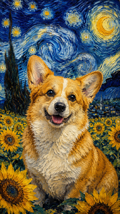 Exemple de portrait style Vincent van Gogh - Diana'a Art Studio