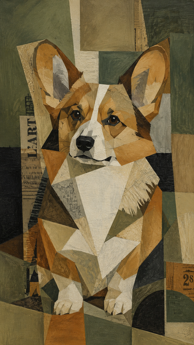 Exemple de portrait style Juan Gris - Diana'a Art Studio