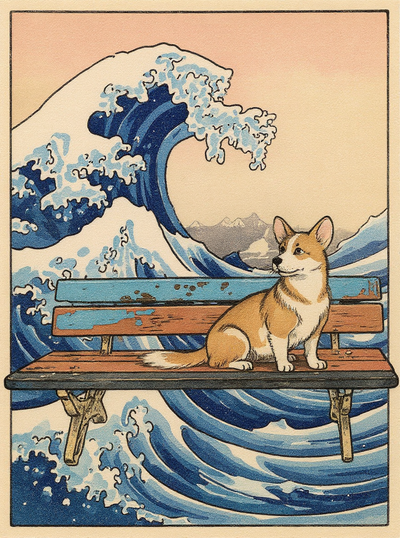 Exemple de portrait style Katsushika Hokusai - Diana'a Art Studio